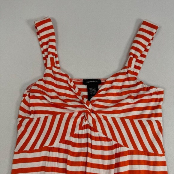 Spense Striped Sleeveless Maxi Dress Womens Missy Size Medium Orange White - Picture 8 of 8